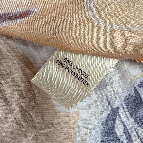 Martha Stewart Collection Womens Floral Button-Down Blouse Sz S Yellow/Gray Ligh - Picture 3 of 6